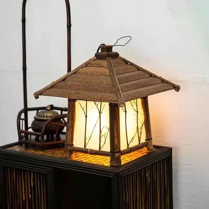 DecorBites™ Bamboo Weave Floor Lamp | Retro Design for Zen Living Room & Study