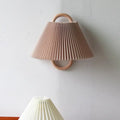 Retro beech wood wall lamp bedroom sconce with cream shade