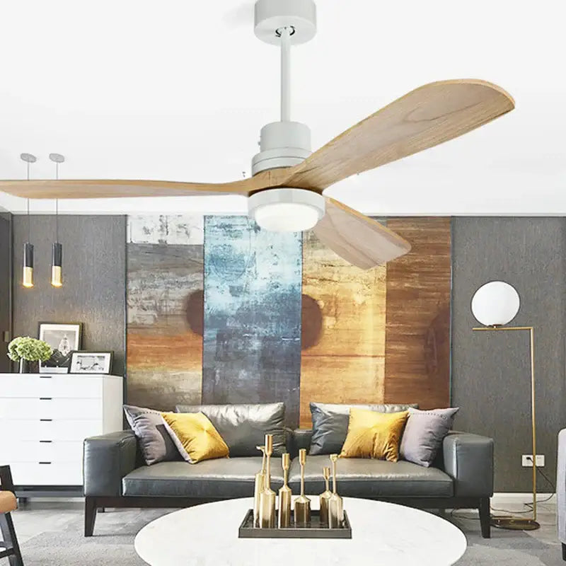 Retro black and dark wood ceiling fan with 15w ceiling lights bedroom