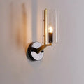 Retro brass and black wall light bedroom transparent glass sconce