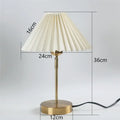 Retro brass and cream adjustable pleated table lamp bedroom light