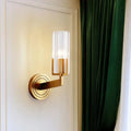 DecorBites™ Retro Crystal Ribbed Wall Lamp with Brass Flush Sconce for Living Room - 1/2 Lights