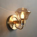 DecorBites™ Retro-Style Smoke Gray/Amber Glass Bell Wall Sconce - Brass Wall Mount Light Fixture (1 bulb)"