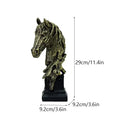 Retro bronze & beige resin horse head statue living room decor