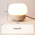 Retro cream mushroom table lamp – bedroom textured stone light