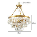 Retro luxury gold crystal bead ceiling pendant lights dining room