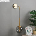 Retro modern glass smoked globe wall lamps for bedroom lighting