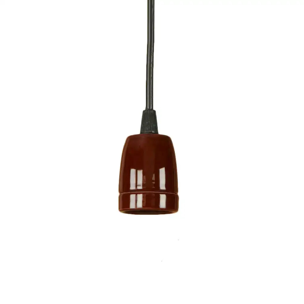 DecorBites™ Retro Style Mini Hanging Pendant Light - Adjustable Cord, Black/Red Ceramic Ceiling Fixture