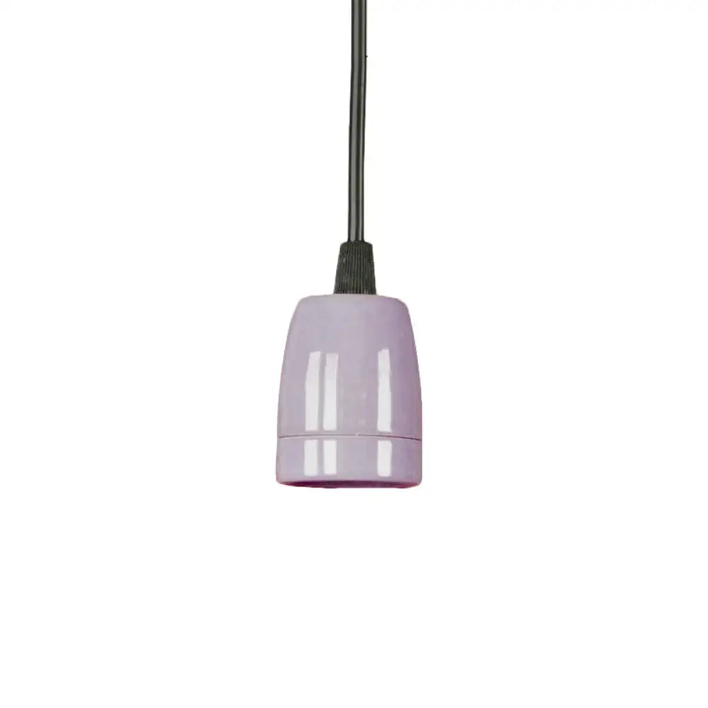 DecorBites™ Retro Style Mini Hanging Pendant Light - Adjustable Cord, Black/Red Ceramic Ceiling Fixture