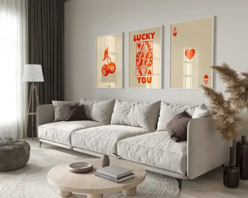 Retro queen theme beige wall art posters bedroom decor