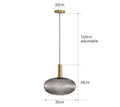 Ribbed amber glass pendant lights dining room led hanging lighting