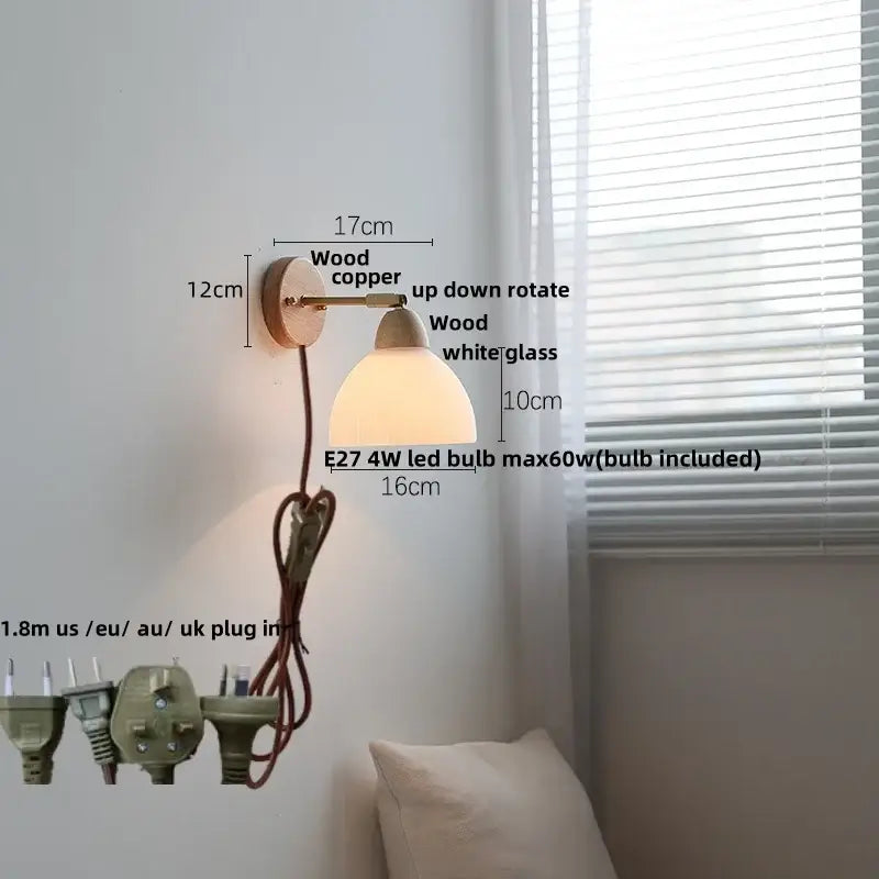 DecorBites™ Ceramic Wood Up Down Rotate LED Wall Sconce Light Fixtures
