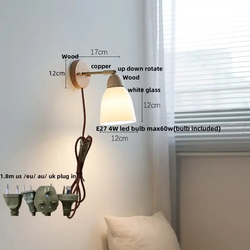 DecorBites™ Ceramic Wood Up Down Rotate LED Wall Sconce Light Fixtures