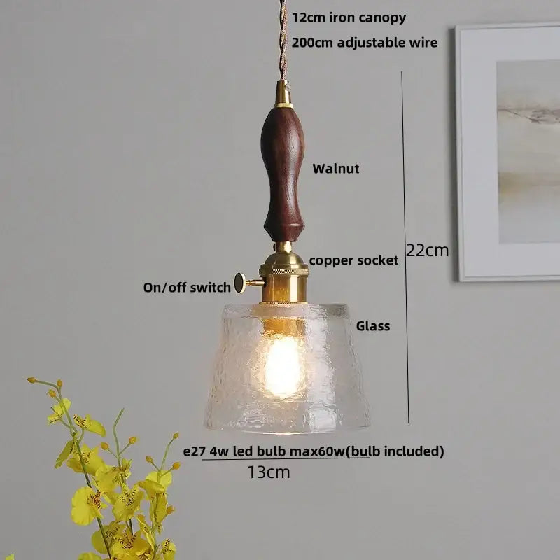 DecorBites™ Clear Glass LED Pendant Light for Reading Living Dining Room