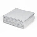 Ribbed gray organic cotton weighted blanket bedroom sleep quilt