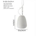 Ribbed off-white paper glass cocoon pendant light kitchen hanging lamp