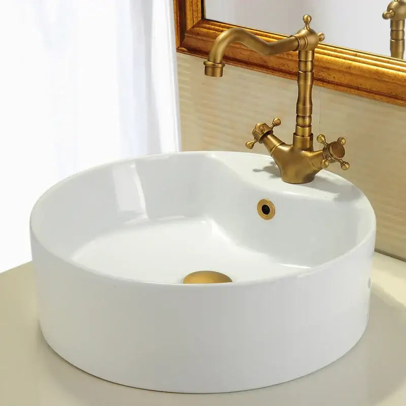 Round brass sink overflow cover set kitchen and bathroom inserts