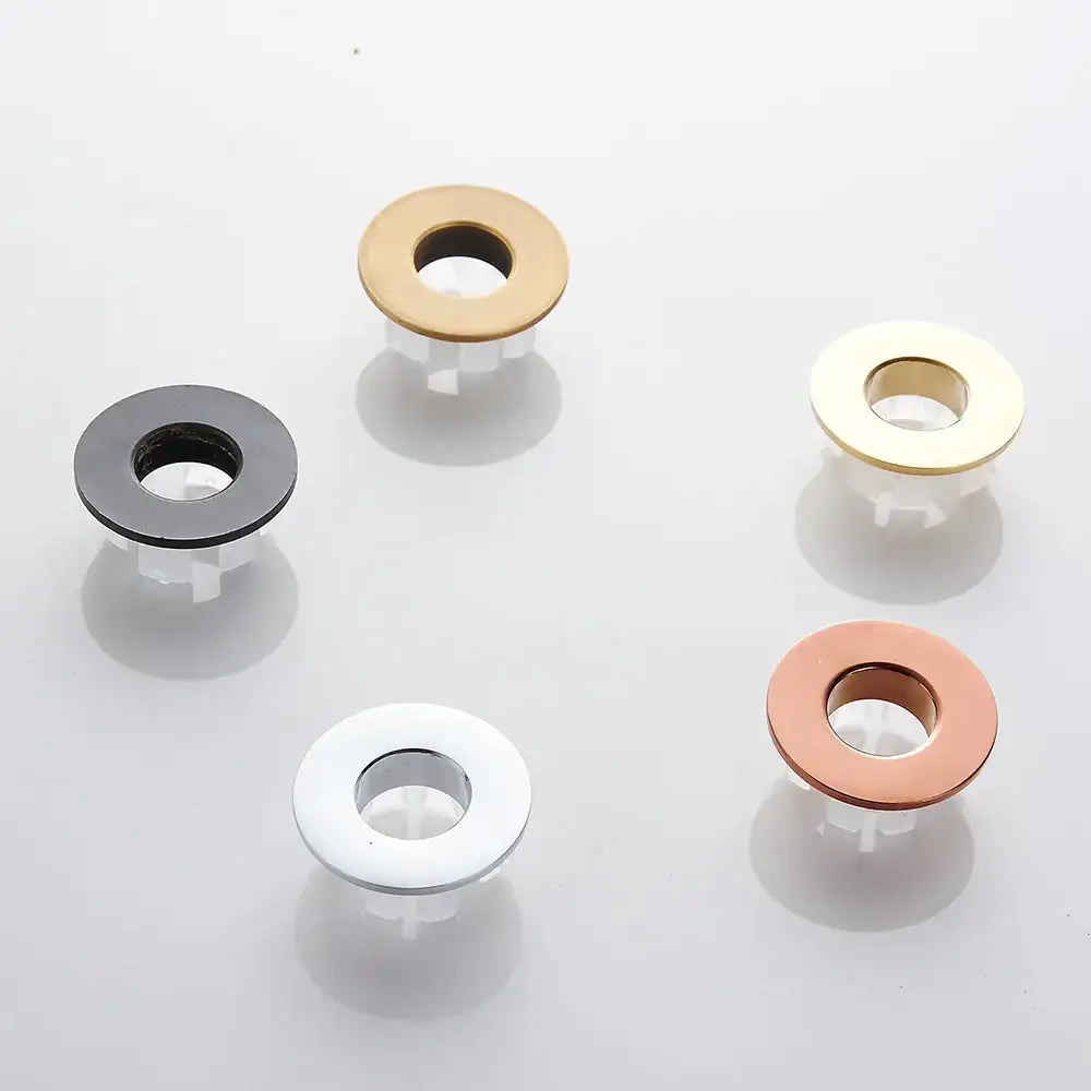 Round brass sink overflow cover set kitchen and bathroom inserts