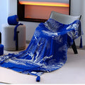 DecorBites™ Blue Knitted Sofa Blanket for All Seasons at Home
