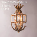 Russian pineapple grey & gold metal cage chandelier kitchen light