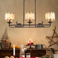 Rustic black deer chandelier dining room barrel shade shape light