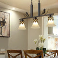 Rustic black & gold bird island light fixture dining room chandelier