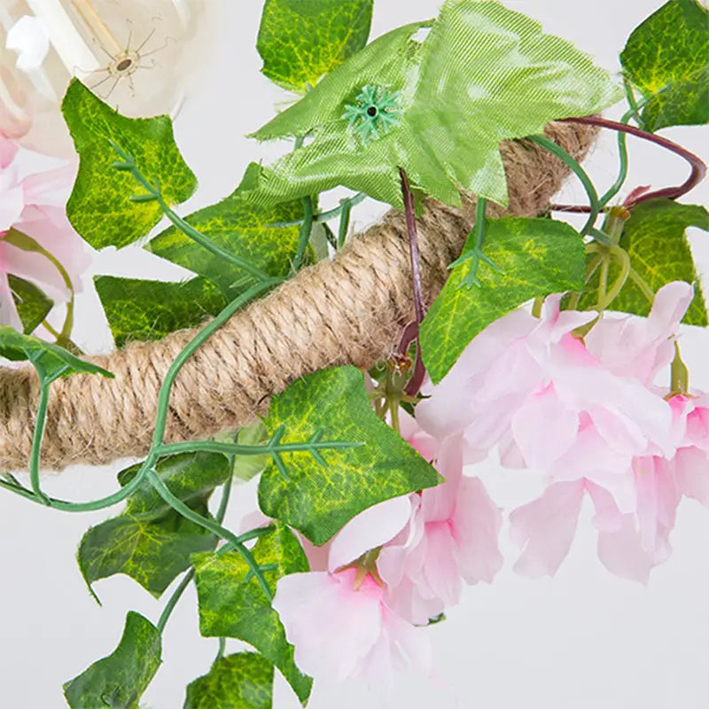 Rustic black linear island lamp with ivy – kitchen hanging light