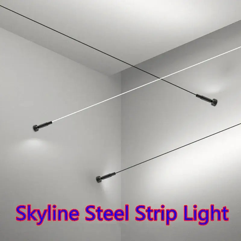 Rustic black & white steel wall lamp strip – aisle brick decor