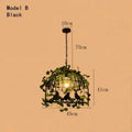 Rustic bronze green leaf bird cage chandelier dining room light