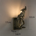 Rustic bronze loft face wall lamp abstract living room sculpture