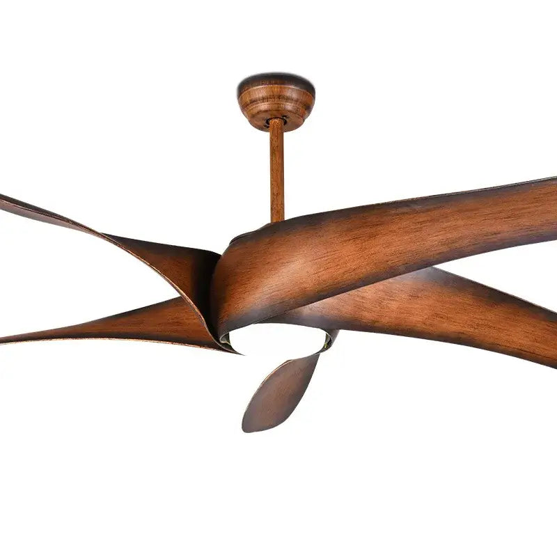 Rustic brown blades ceiling fan with remote control living room light