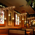 DecorBites™ Industrial Brown Pendant Light with 4 Rope Lights - Perfect for Restaurants and Warehouses