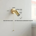 Rustic led walnut wood wall sconce – bedroom pull chain light