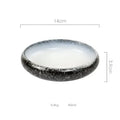 Rustic speckled white & black ceramic kimchi plate dining room dish