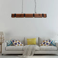 DecorBites™ Wood Beam Down Light Kitchen Island Lighting - Lodge Style with 4 Lights and Chain - Black Finish