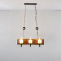 DecorBites™ Brown Wood Candelabra Pendant Light for Dining Room - Island Hanging Lamp Kit
