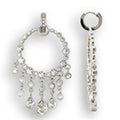 S37108 - Rhodium 925 Sterling Silver Earrings with Top Grade Crystal  in Clear