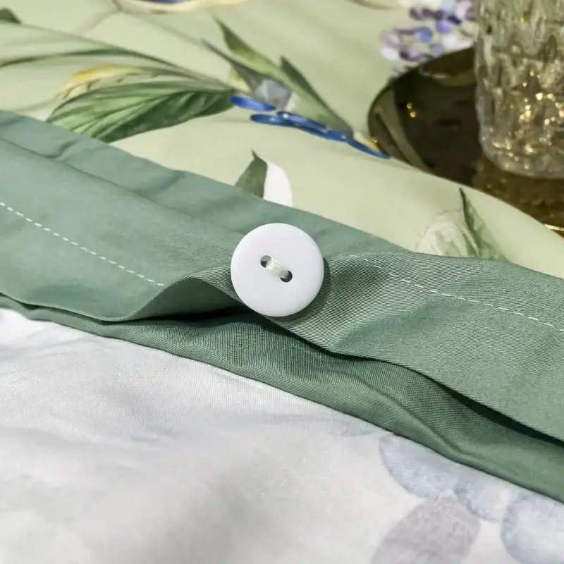 Sage green & cream bird floral 1400tc egyptian cotton bedding set bedroom