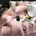 Satin cream 1000tc lyocell fibre bedding set – bedroom embroidery