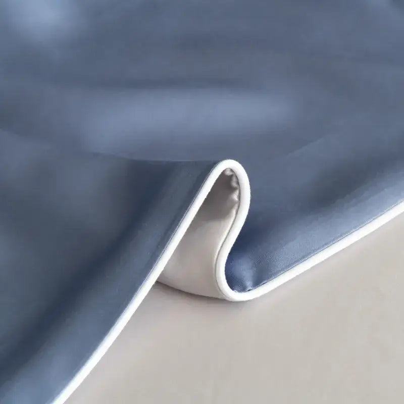 Satin light blue bedding set – solid color bedroom duvet cover