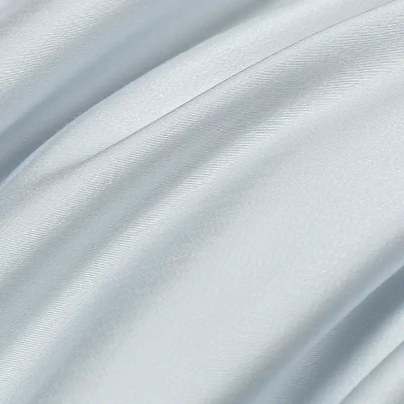 Satin light blue bedding set – solid color bedroom duvet cover