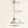 Scalloped white ceramic wood pendant lamp dining room hanging light