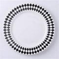Scandinavian black & white geometric ceramic dessert plates dining room
