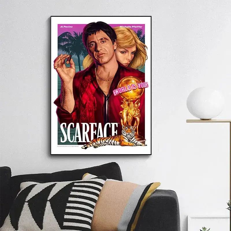 Tony montana scarface wall art print set for living room