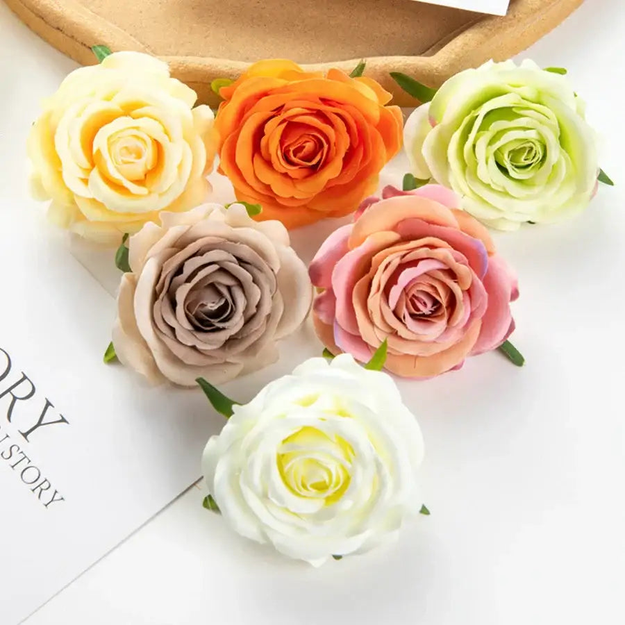 DecorBites™ 10Pcs Silk Blue Rose Wedding Party Decoration DIY Bridal Accessories Artificial Flowers