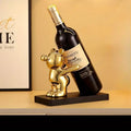 Silver & black bear wine rack kitchen decor storage