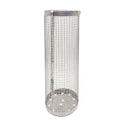 Silver cylindrical mesh grilling basket kitchen bbq tool