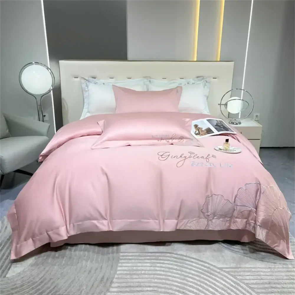 Silver gray 1200tc embroidery egyptian cotton bedding set bedroom