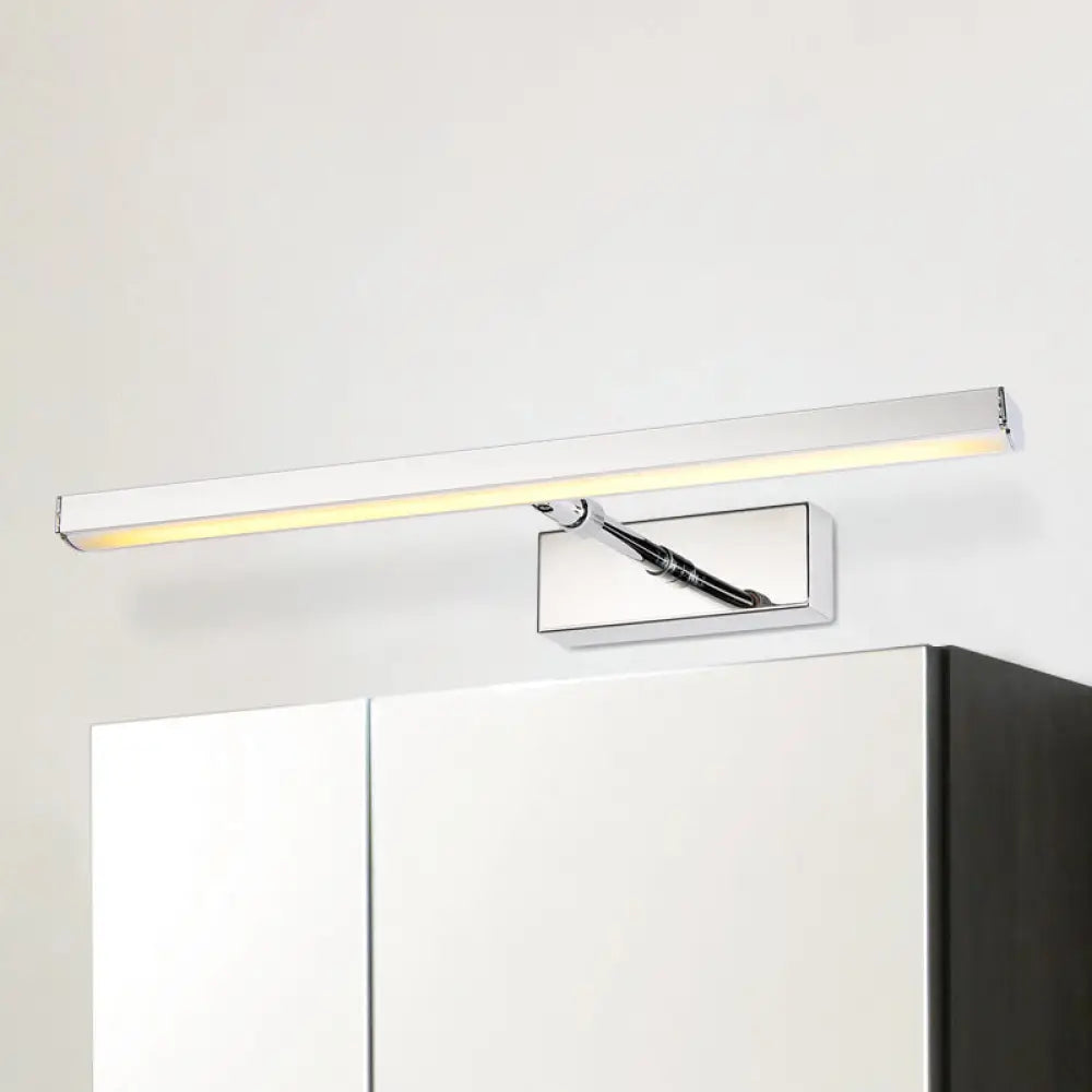 DecorBites™ Simple Style Aluminum LED Sconce Wall Light in Chrome, customized Width (19"/23") - Warm/White Light