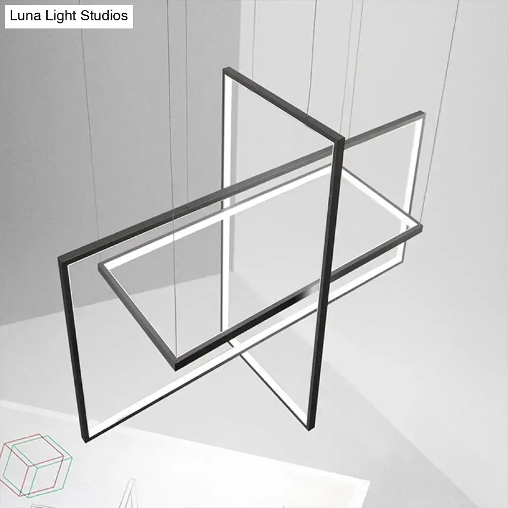 Simple style black metal led island light – kitchen dining room